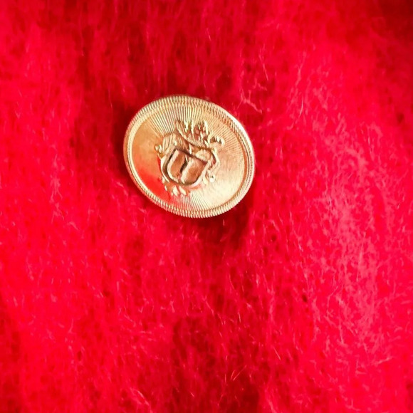 Vintage Bright Red Mohair Short Blazer Coat L - Picture 4 of 7